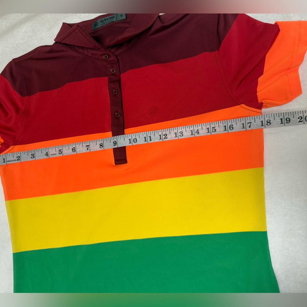 🟠⛳️G/FORE Rainbow Stripe Polo Shirt ⛳️🔴 - Picture 3 of 8